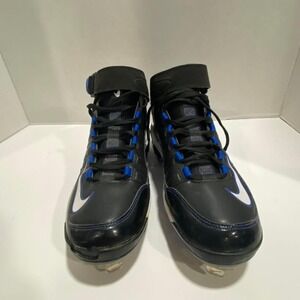Black and blue Nike air baseball cleats  lace up men 8. SKU492#cleats